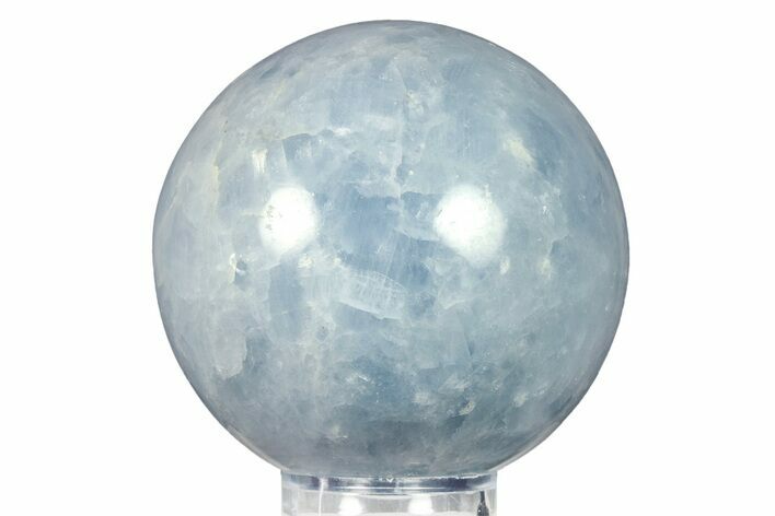 Polished Blue Calcite Sphere - Madagascar #277158